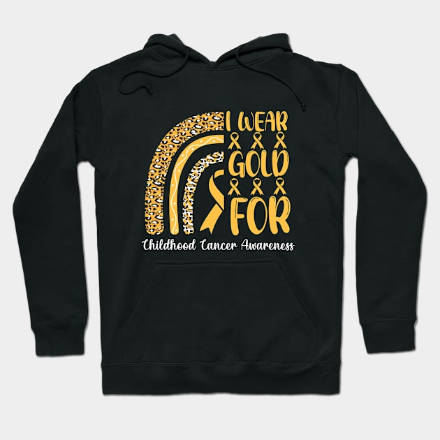 I Wear Gold For Childhood Cancer Awareness Shirt, Warrior , Cancer Support , Childhood Cancer , Gold Ribbon Hoodie by Abddox-99